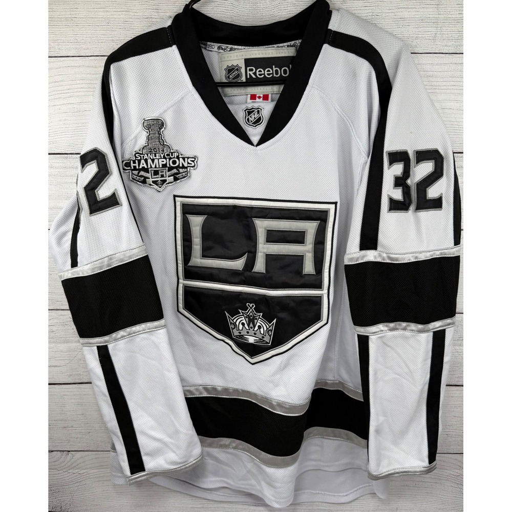 Quick #32‎ CCM LA Kings Reebok 2014 Stanley Cup Champions Jersey White Size 48